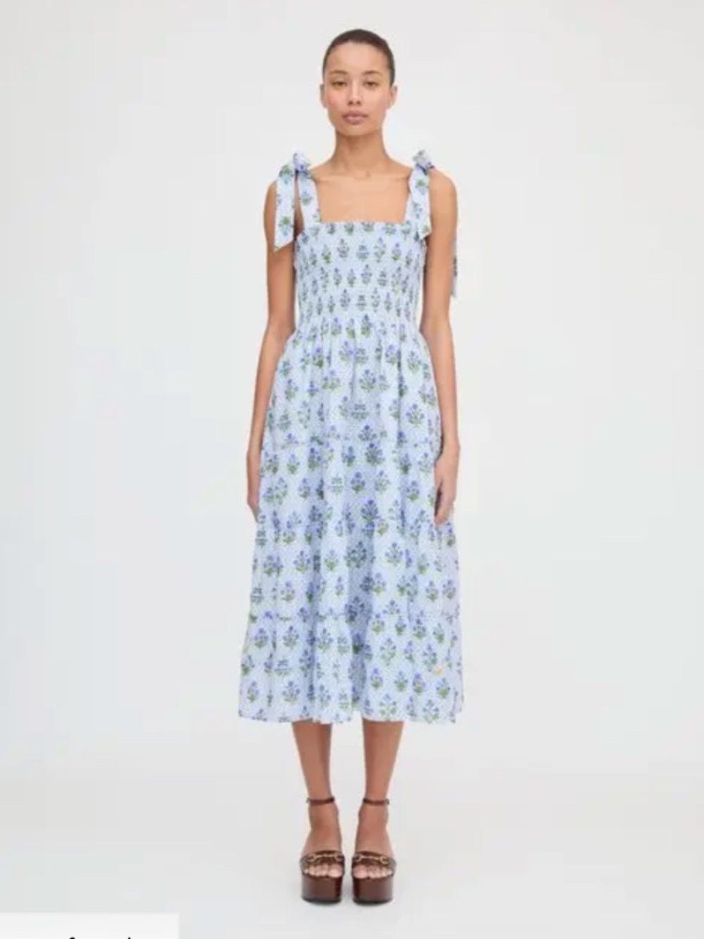 NWT The Ribbon Ellie Nap Dress - Blue Block Print